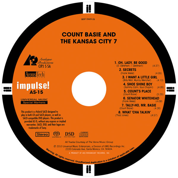 Count Basie And The Kansas City Seven - Count Basie And The Kansas City 7 (SACD) | Near Mint (NM or M-)-