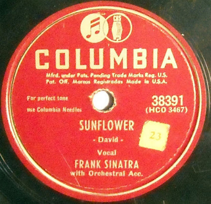 Frank Sinatra - Once In Love With Amy / Sunflower (10" 78RPM RECORD) | Near Mint (NM) Generic-