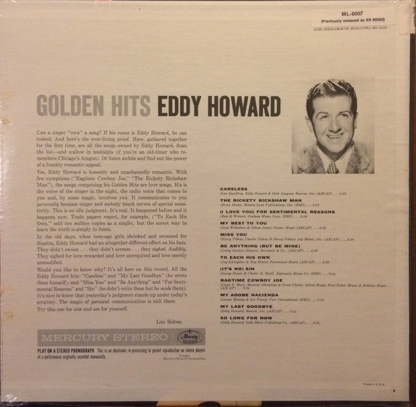 Eddy Howard And His Orchestra - Golden Hits *SHRINK* | Near Mint (NM) Near Mint (NM)-