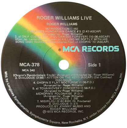 Roger Williams (2) - Roger Williams Live | Near Mint (NM) Near Mint (NM)-