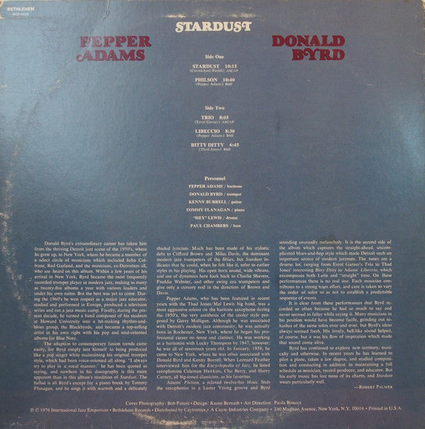 Pepper Adams - Stardust - The Bethlehem Years | Near Mint (NM) Very Good Plus (VG+)-