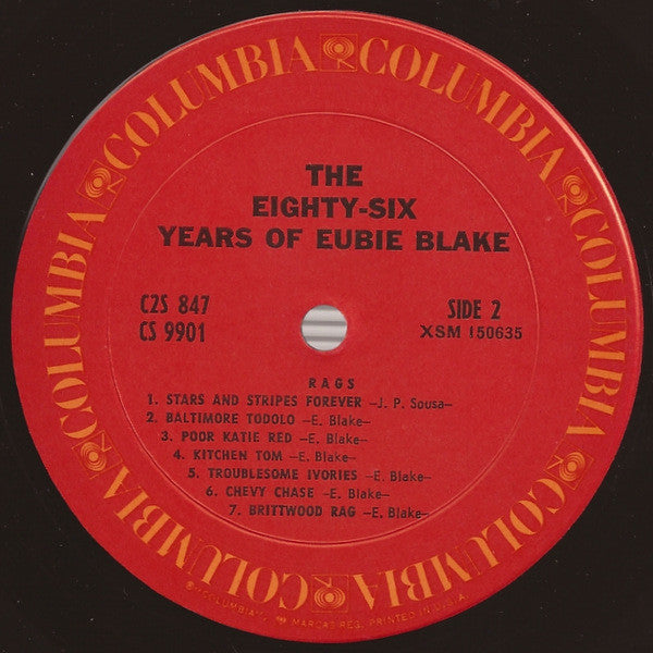 Eubie Blake - The Eighty-Six Years Of Eubie Blake | Near Mint (NM) Very Good Plus (VG+)-