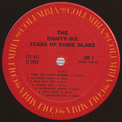 Eubie Blake - The Eighty-Six Years Of Eubie Blake | Near Mint (NM) Very Good Plus (VG+)-