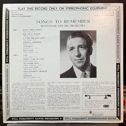 Mantovani And His Orchestra - Songs To Remember (VINYL) | Near Mint (NM) Near Mint (NM)-
