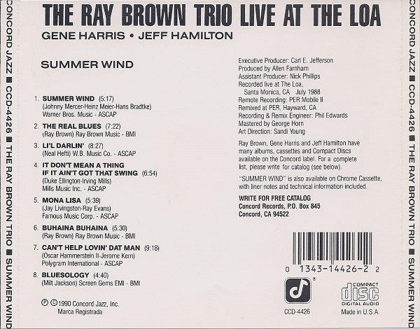 Ray Brown Trio - Summer Wind (Live At The Loa) (CD) | Near Mint (NM) Near Mint (NM)-