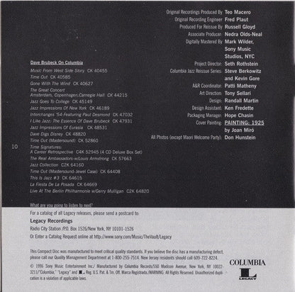 The Dave Brubeck Quartet - Time Further Out (Miro Reflections) (CD) |-