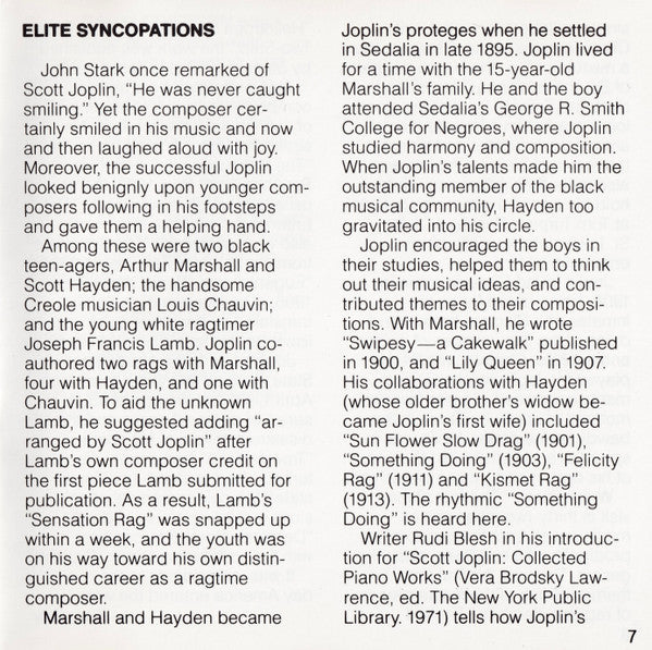 Scott Joplin - The Red Back Book · Elite Syncopations (CD) | Near Mint (NM) Near Mint (NM)-