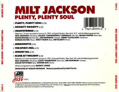 Milt Jackson - Plenty, Plenty Soul (CD) | Near Mint (NM) Near Mint (NM)-