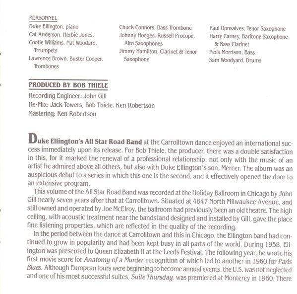Duke Ellington - All Star Road Band (CD) | Near Mint (NM) Near Mint (NM)-