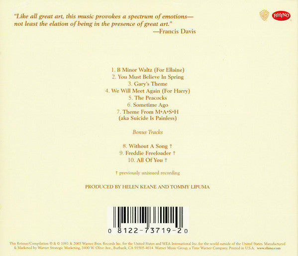 Bill Evans - You Must Believe In Spring (CD) | Near Mint (NM) Near Mint (NM)-