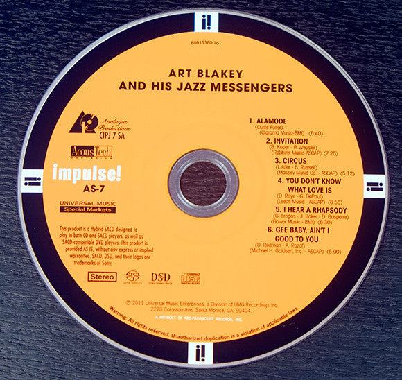 Art Blakey & The Jazz Messengers - Art Blakey!!!!! Jazz Messengers!!!!! (SACD) | Near Mint (NM) Excellent (EX)-