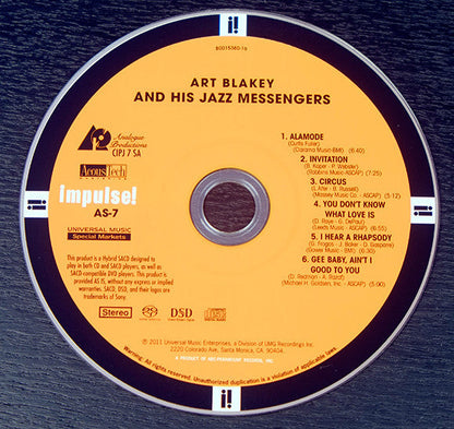Art Blakey & The Jazz Messengers - Art Blakey!!!!! Jazz Messengers!!!!! (SACD) | Near Mint (NM) Excellent (EX)-