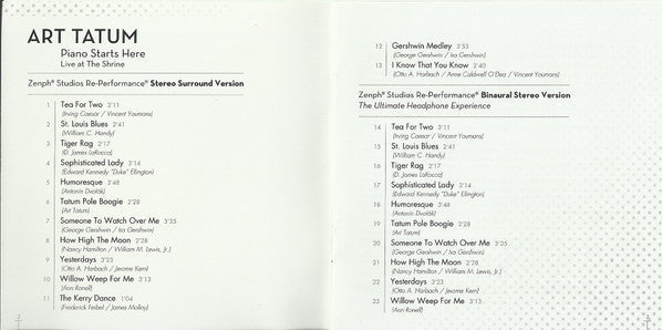 Art Tatum - Piano Starts Here - Live At The Shrine (SACD) |-