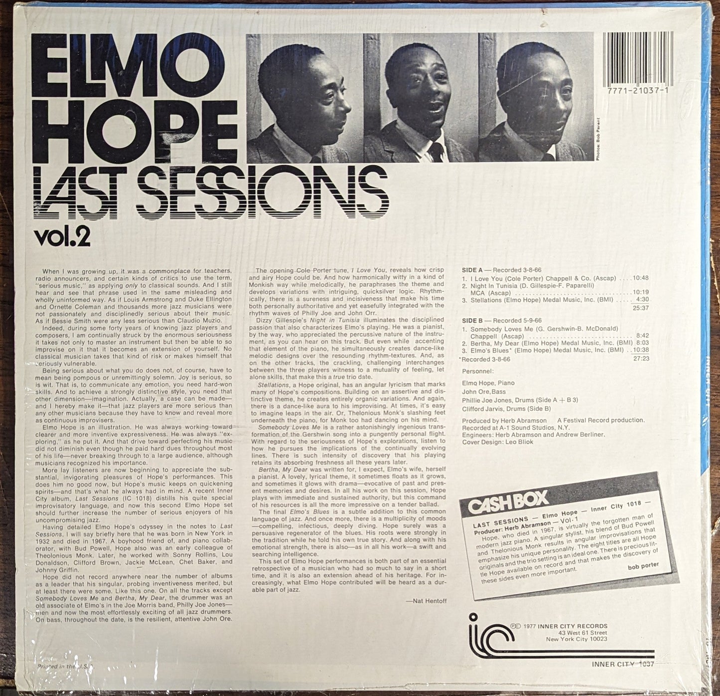 Elmo Hope - Last Sessions Vol. 2 | Near Mint (NM) Near Mint (NM)-