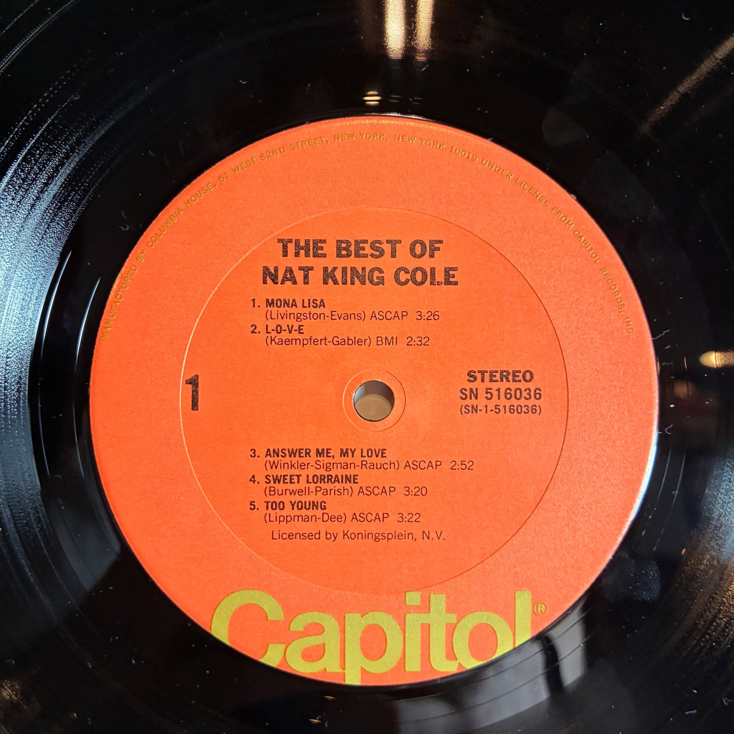 Nat King Cole - The Best Of (VINYL) | Near Mint (NM or M-) Very Good Plus (VG+)-
