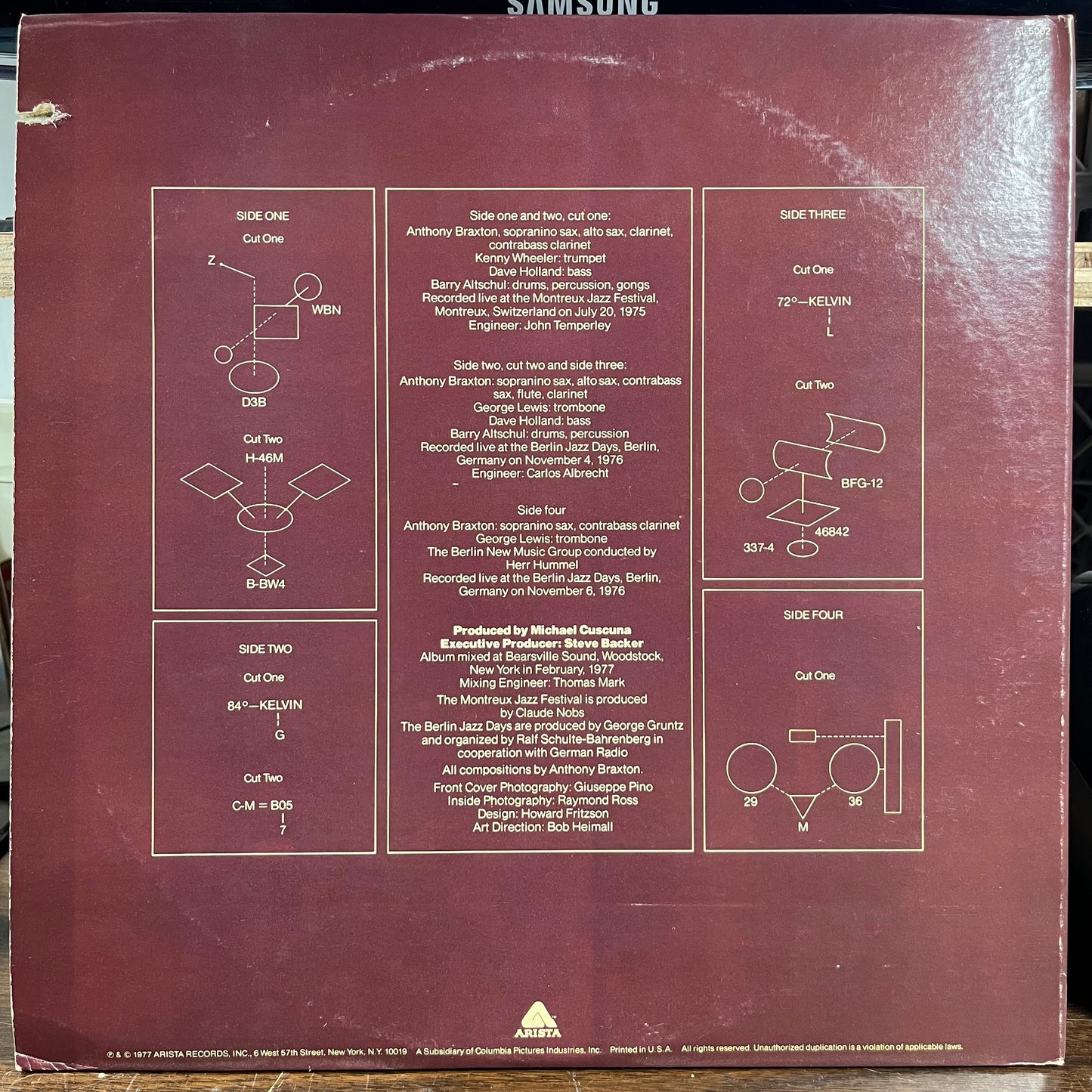 Anthony Braxton - The Montreux / Berlin Concerts (2xLP) | Near Mint (NM) Excellent+ (EX+)-