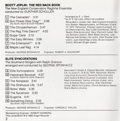 Scott Joplin - The Red Back Book · Elite Syncopations (CD) | Near Mint (NM) Near Mint (NM)-