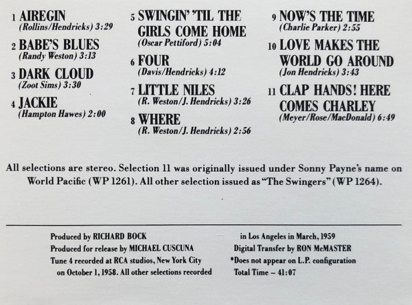 Lambert, Hendricks & Ross - The Swingers! (CD) | Near Mint (NM) Near Mint (NM)-