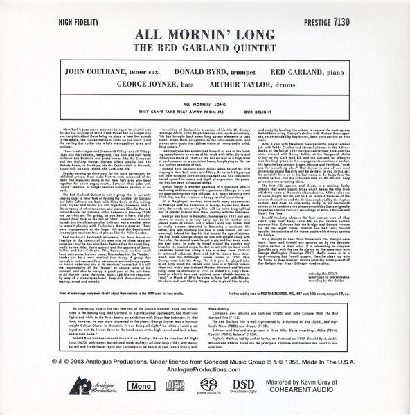 The Red Garland Quintet - All Mornin' Long (SACD) | Near Mint (NM) Near Mint (NM)-