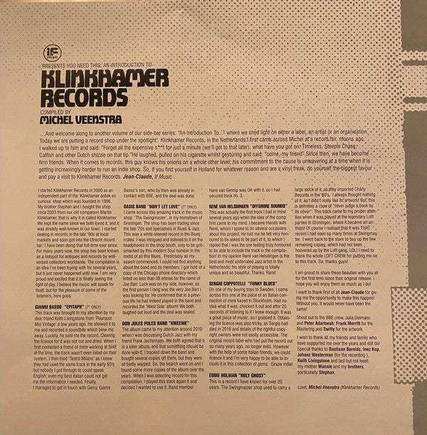 Michel Veenstra - If Music Presents You Need This: An Introduction To Klinkhamer Records | Near Mint (NM) Mint (M)-