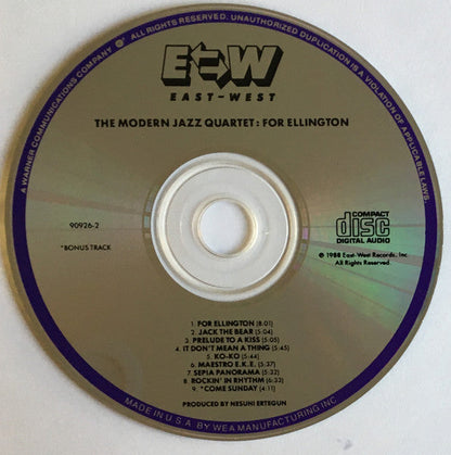 The Modern Jazz Quartet - For Ellington (CD) | Near Mint (NM) Near Mint (NM)-