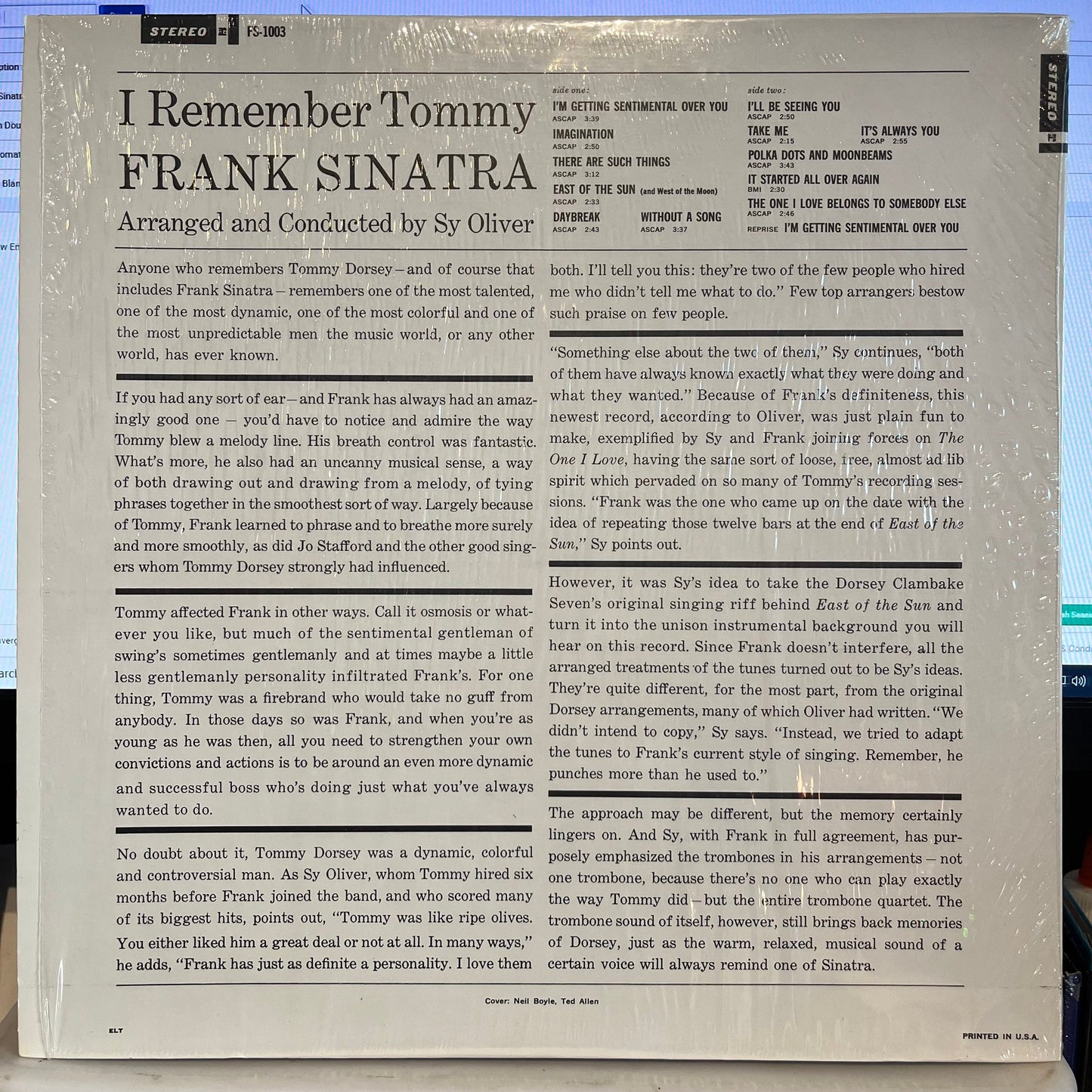Frank Sinatra - I Remember Tommy *WINCHESTER* | Near Mint (NM) Near Mint (NM)-