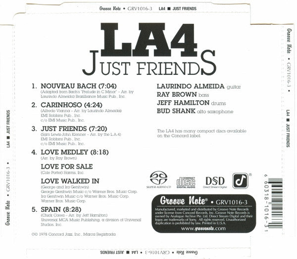 LA4 - Just Friends (SACD) | Near Mint (NM) Excellent+ (EX+)-