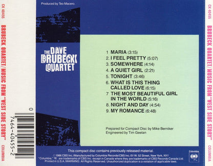 The Dave Brubeck Quartet - Plays Music From West Side Story And... (CD) | Near Mint (NM) Near Mint (NM)-