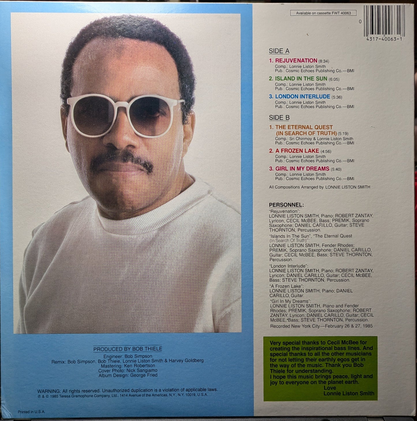 Lonnie Liston Smith - Rejuvenation (VINYL) | Near Mint (NM or M-)-