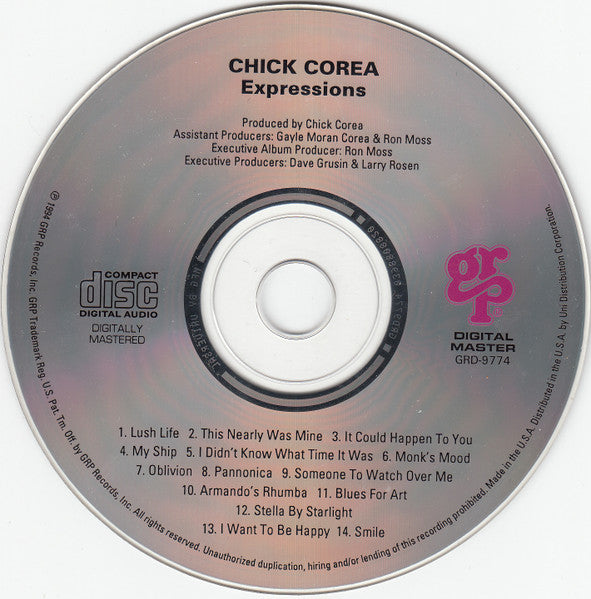 Chick Corea - Expressions (CD) | Near Mint (NM) Near Mint (NM)-