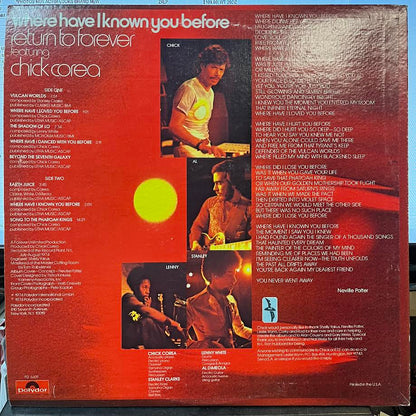 Return To Forever - Where Have I Known You Before (VINYL) | Near Mint (NM) Very Good Plus (VG+)-