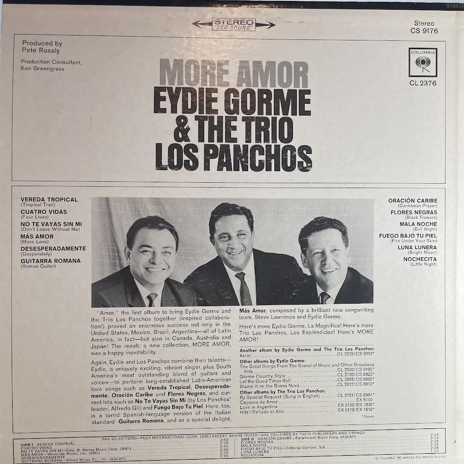 Eydie Gormé - More Amor (VINYL) | Near Mint (NM) Excellent+ (EX+)-