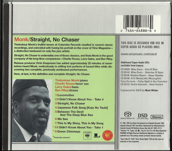 Thelonious Monk - Straight, No Chaser (SACD) | Near Mint (NM) Near Mint (NM)-