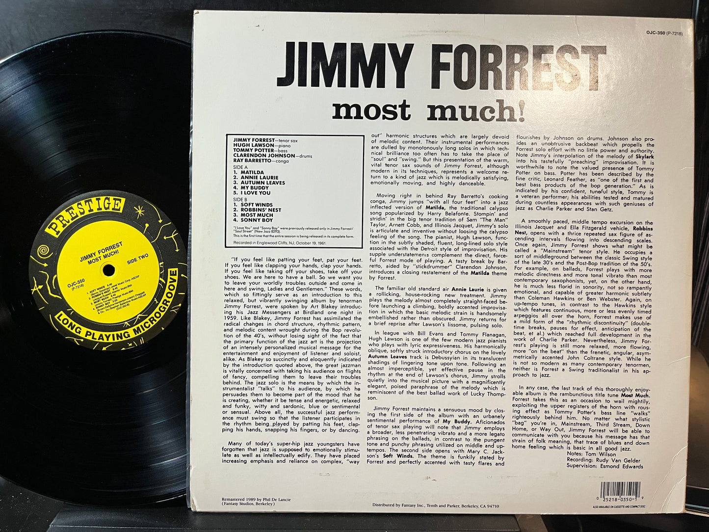 Jimmy Forrest - Most Much! (VINYL LP PRESTIGE PR 7218 1989) | USED Near Mint (NM or M-) Excellent+ (EX+)-