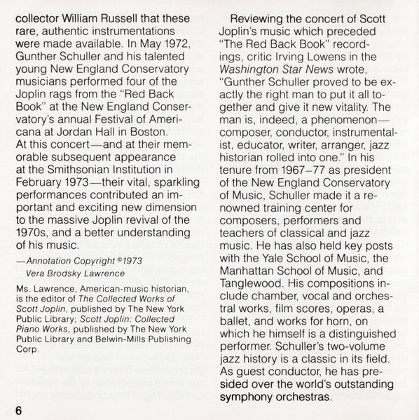 Scott Joplin - The Red Back Book · Elite Syncopations (CD) | Near Mint (NM) Near Mint (NM)-