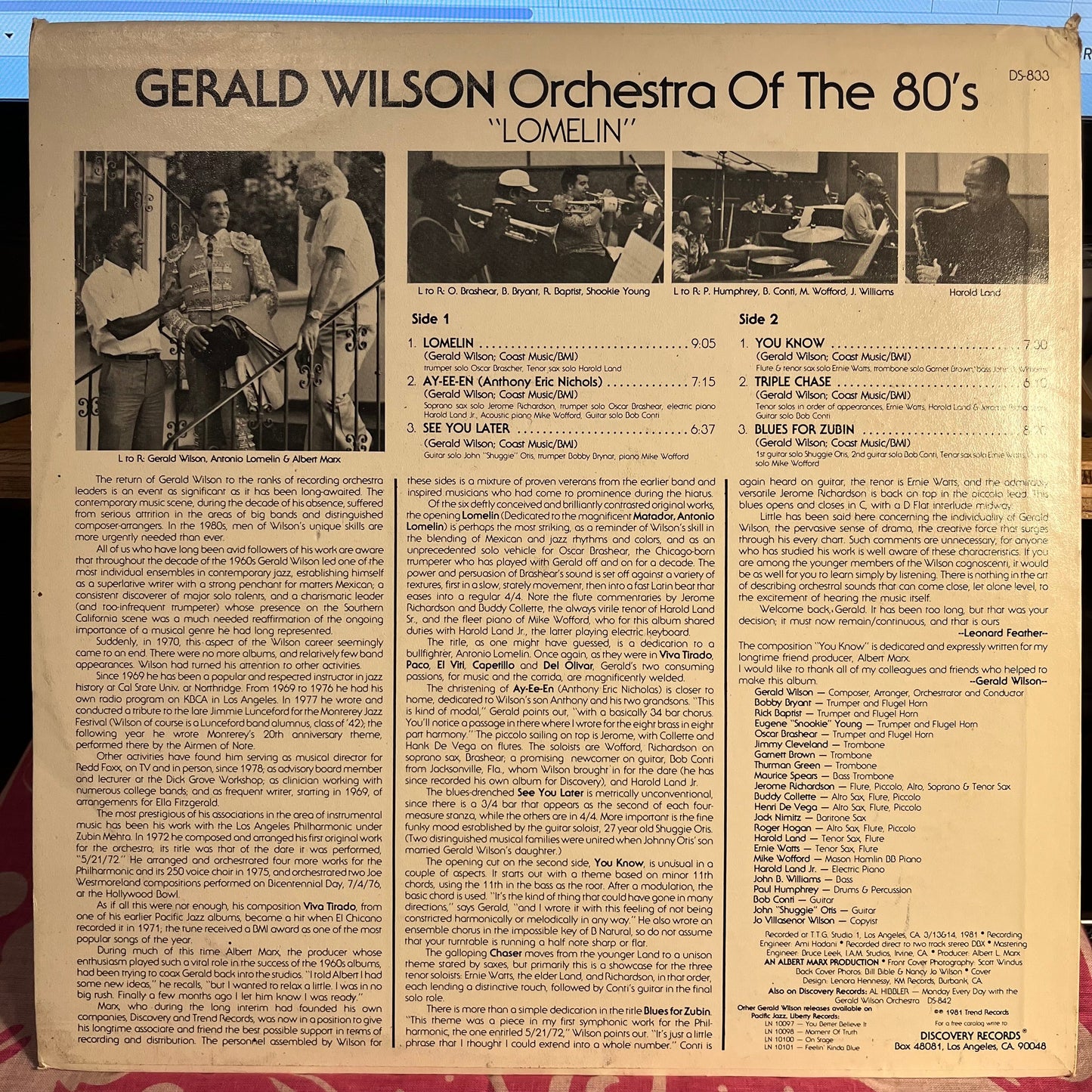 Gerald Wilson Orchestra Of The 80's - Lomelin *DBX* | Near Mint (NM) Excellent (EX)-