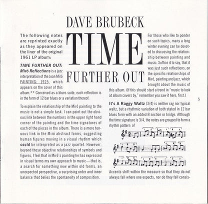 The Dave Brubeck Quartet - Time Further Out (Miro Reflections) (CD) |-