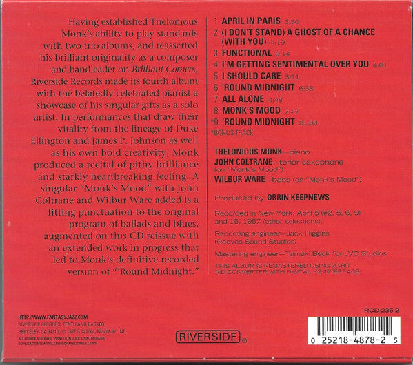 Thelonious Monk - Thelonious Himself (CD) | Near Mint (NM) Near Mint (NM)-