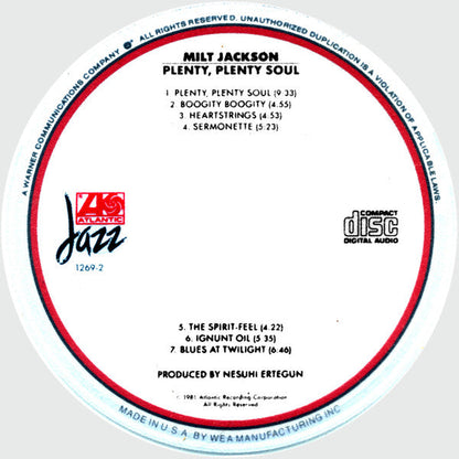 Milt Jackson - Plenty, Plenty Soul (CD) | Near Mint (NM) Near Mint (NM)-