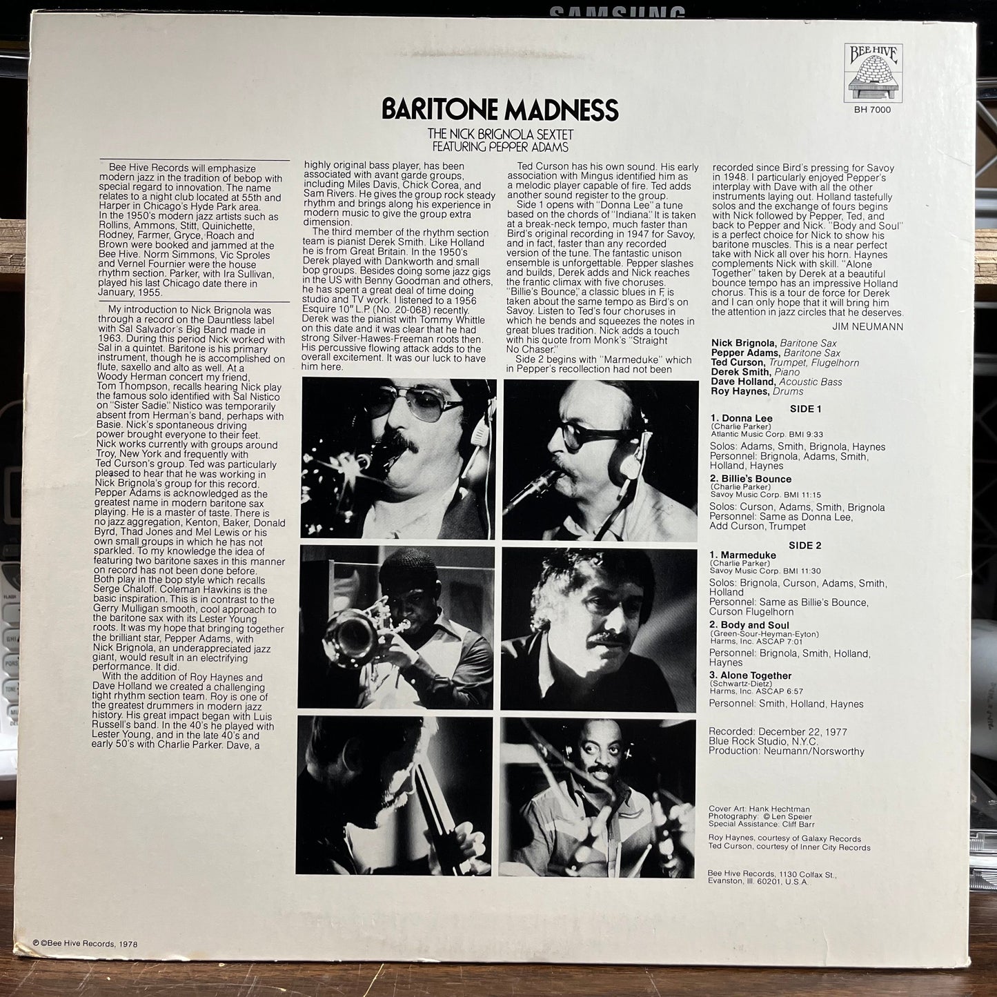 The Nick Brignola Sextet - Baritone Madness (VINYL) | Near Mint (NM) Near Mint- (NM-)-