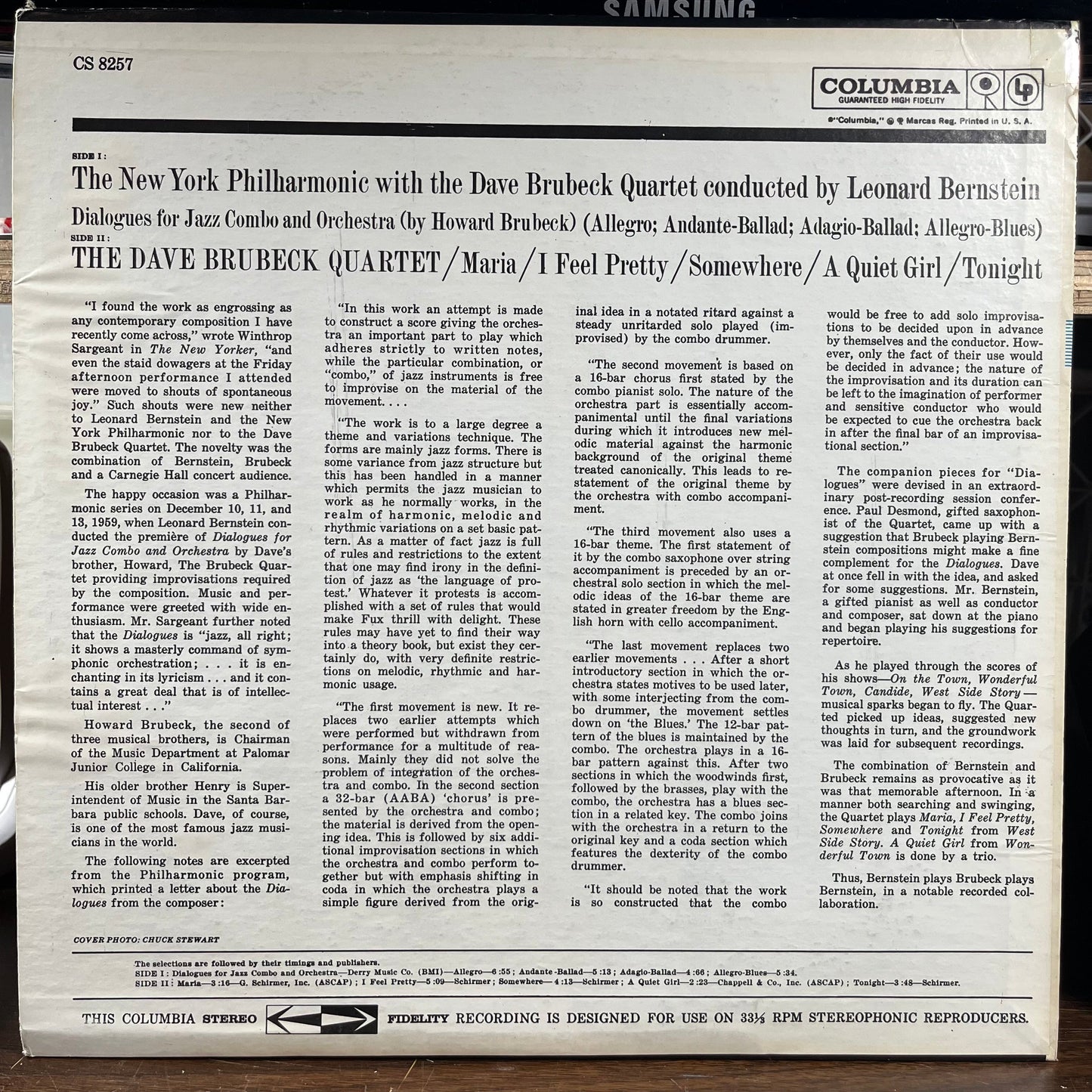 The Dave Brubeck Quartet - Music From "West Side Story" And Other Works (LP) | Near Mint (NM) Excellent+ (EX+)-