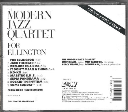 The Modern Jazz Quartet - For Ellington (CD) | Near Mint (NM) Near Mint (NM)-