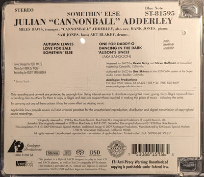 Cannonball Adderley - Somethin' Else (SACD) | Near Mint (NM) Near Mint (NM)-