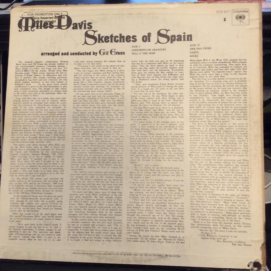 Miles Davis - Sketches Of Spain (VINYL) | Near Mint (NM) Very Good Plus (VG+)-
