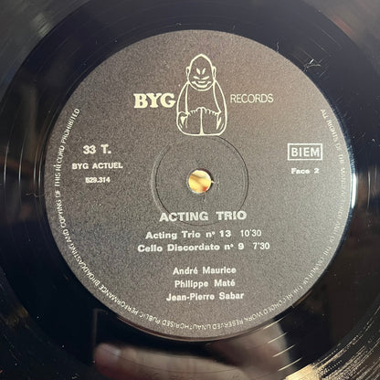 Acting Trio - Acting Trio (FRANCE VINYL) | Near Mint (NM) Near Mint (NM)-