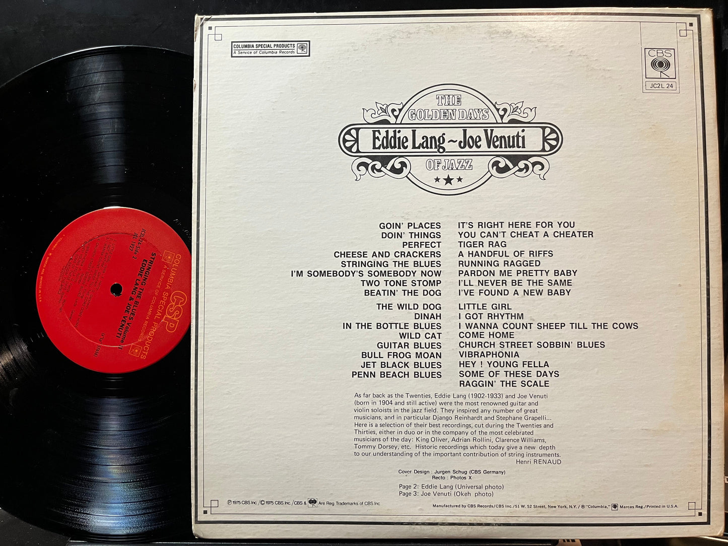 Joe Venuti & Eddie Lang - Stringing The Blues (2xVINYL) | Near Mint (NM) Excellent (EX)-