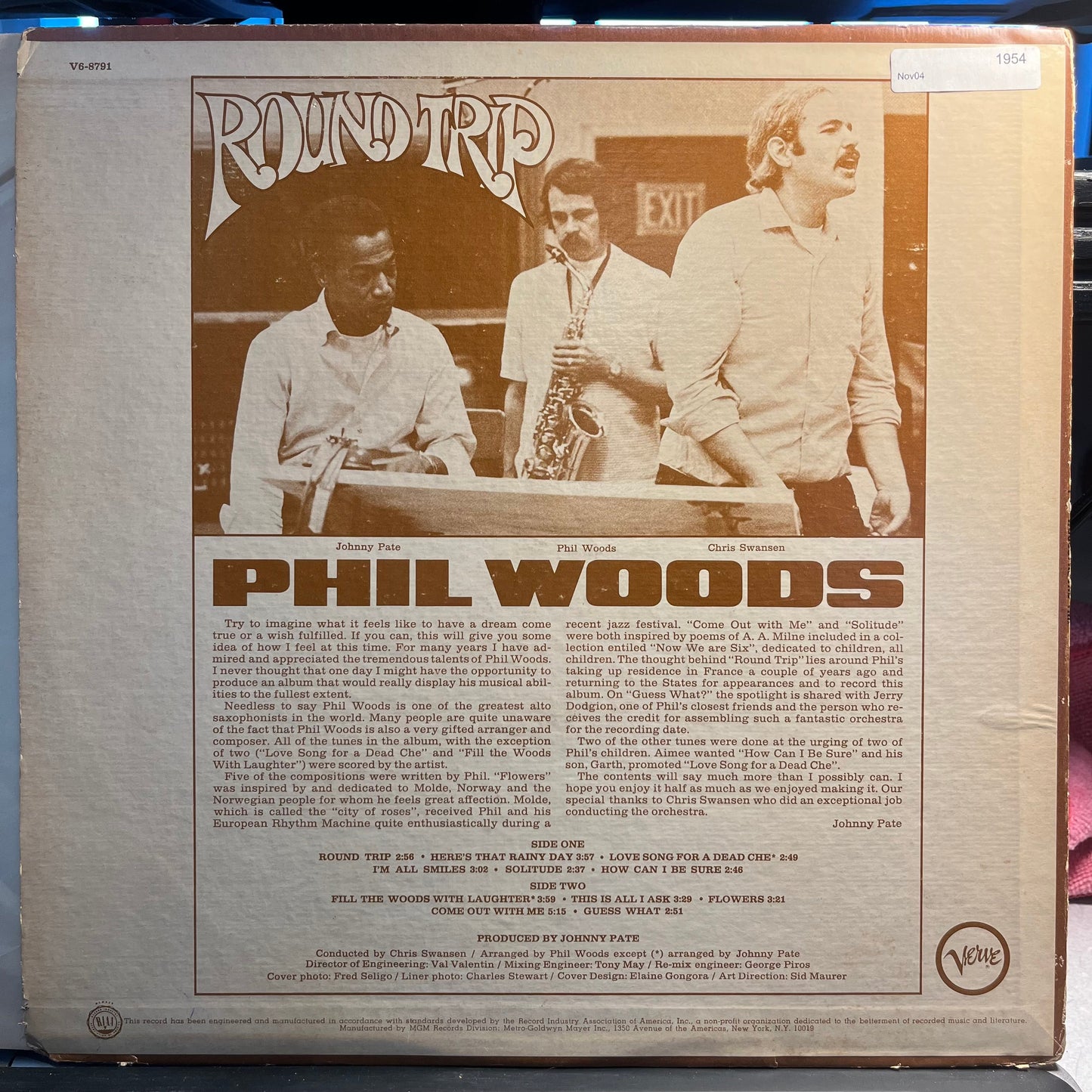 Phil Woods - Round Trip *PROMO* | Very Good Plus (VG+) Very Good Plus (VG+)-