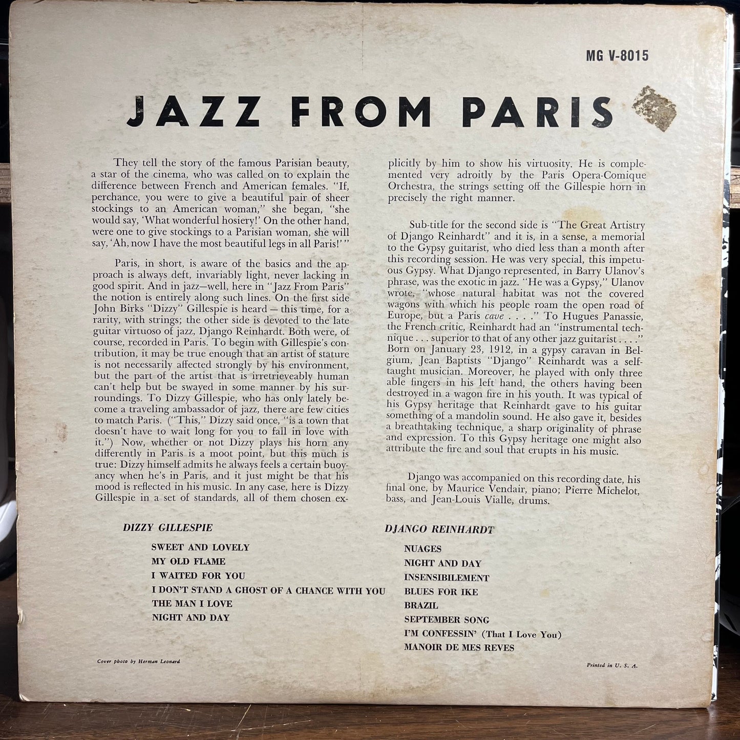 Dizzy Gillespie - Jazz From Paris (VINYL) | Very Good (VG)-