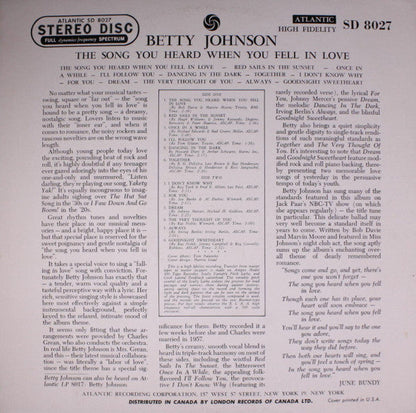 The Song You Heard When You Fell In Love . . . (VINYL) | Very Good Plus (VG+) Very Good Plus (VG+)-