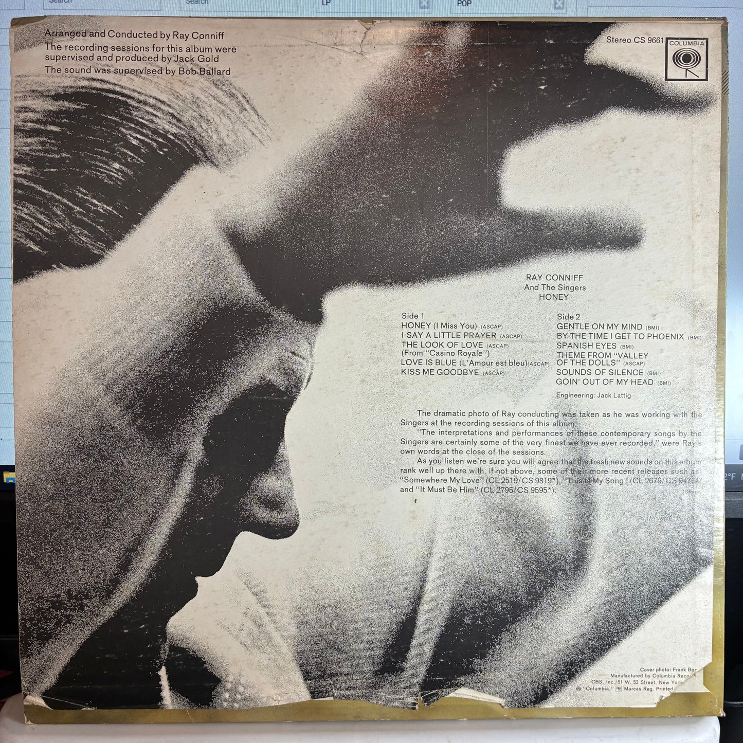 Ray Conniff And The Singers - Honey (VINYL) | Very Good Plus (VG+) Very Good Plus (VG+)-